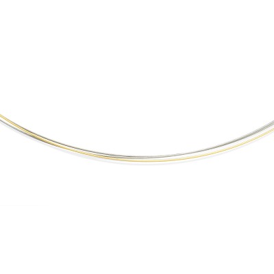 3-reihiges Edelstahl-Seil Bicolor mit Bajonettverschluss | 42cm | 1 Edelstahlseil gelbvergoldet