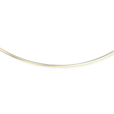 3-reihiges Edelstahl-Seil Bicolor mit Bajonettverschluss | 42cm | 1 Edelstahlseil gelbvergoldet