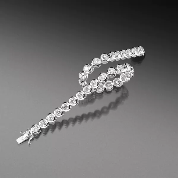 Brillant Tennisarmband in Zargenfassungen | Diamant-Rivière-Armband Evaine Infinity| 750/000 Weißgold