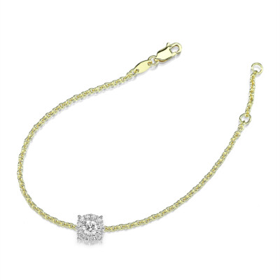 von ABLEITNER | Armband mit Brillanten | Charisma | 750 Gelb- und Weißgold | Bicolor | 1 Diamant im Brillantschliff 0.33 ct, TW / VS, 12 Diamanten im Brillantschliff: 0,20 ct (total), TW/VS