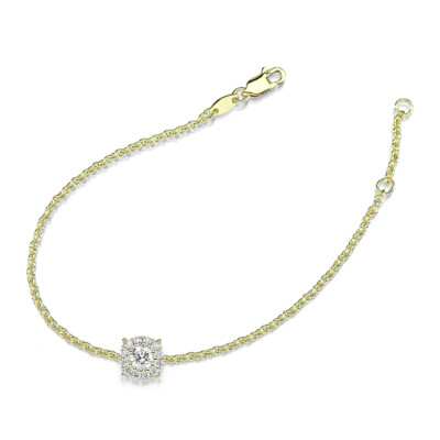 von ABLEITNER | Armband mit Brillanten | Charisma | 750 Gelbgold | 1 Diamant im Brillantschliff 0.33 ct, TW / VS, 12 Diamanten im Brillantschliff: 0,20 ct (total), TW/VS