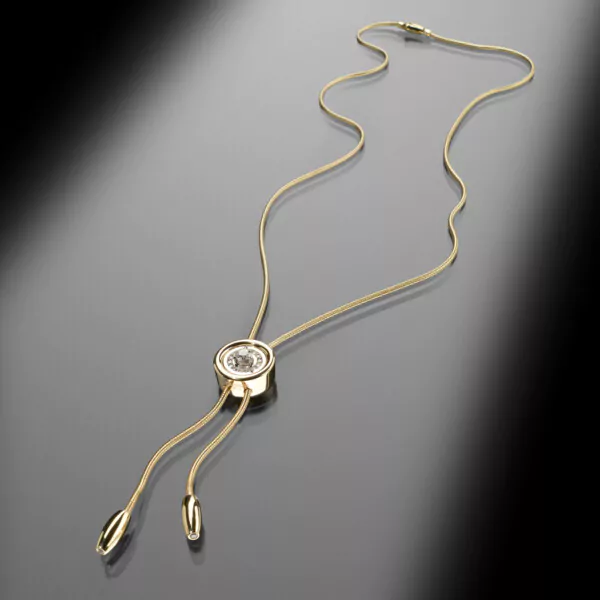 von ABLEITNER | Cablecar Jewelry | The Circle Collection | Schiebecollier | 750/000 Weiß- Gelbgold & Edelstahl 